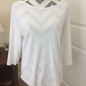 Chicos white cotton 3/4 sleeve tee
